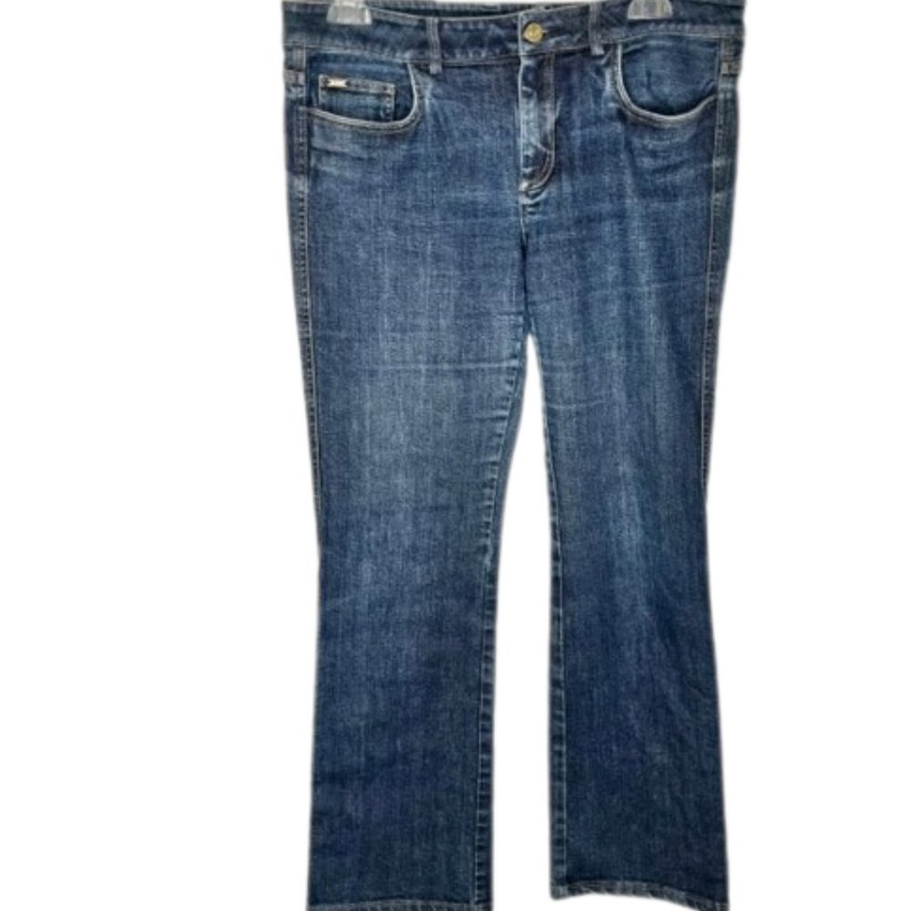 St. John Mid-Rise Bootcut Blue Denim Jeans Studs/Beads - 10